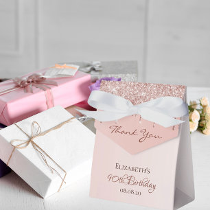 90. Geburtstag Rose Gold Glitzer Glam Vielen Dank Geschenkschachtel