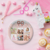 90. Geburtstag Rose Gold Silber Foto Pappteller (Party)
