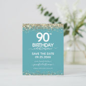 90. Geburtstag Save the Date Einladung (Stehend Vorderseite)
