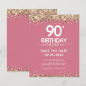 90. Geburtstag Save the Date Einladung (Vorne/Hinten)