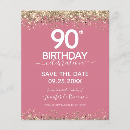 90. Geburtstag Save the Date Einladung (Vorderseite)