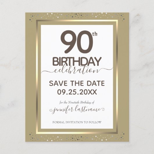90. Geburtstag Save the Date Einladung (Vorderseite)