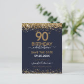 90. Geburtstag Save the Date Einladung (Stehend Vorderseite)