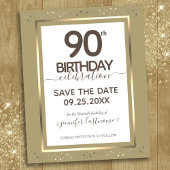 90. Geburtstag Save the Date Einladung