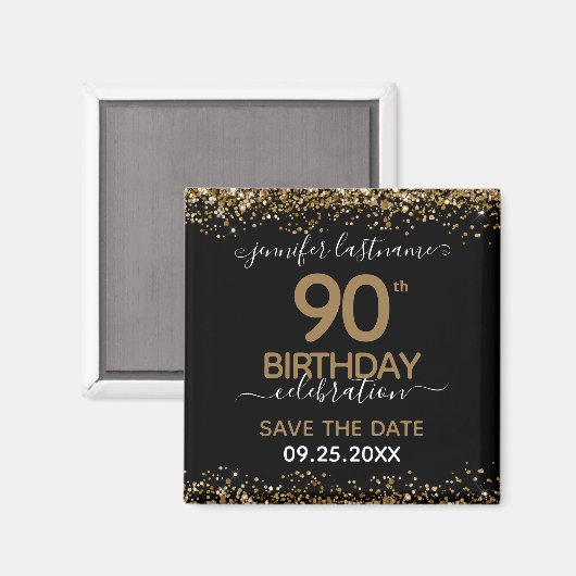90. Geburtstag Save the Date Magnet (Vorderseite/Rückseite)