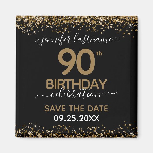 90. Geburtstag Save the Date Magnet (Vorne)