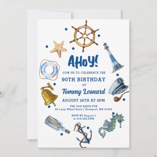 90. Geburtstag Schöner Sommer 2024 Einladung (Vorderseite)