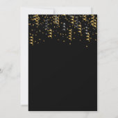 90. Geburtstag schwarzen Gold Leopard Print Confet Einladung (Rückseite)
