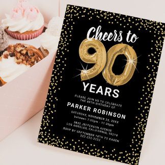 90. Geburtstag Schwarzes Gold Einladung