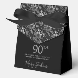 90. Geburtstag Silber Blumen Danke Geschenkschachtel