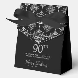 90. Geburtstag Silber Elegant Dankeschön Geschenkschachtel