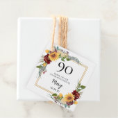 90. Geburtstag Sonnenblumen Vielen Dank Geschenkanhänger (Beispiel)