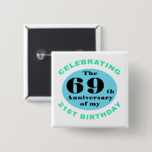 90. Geburtstag Spaß Button (Vorne & Hinten)