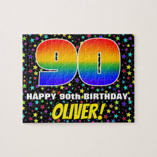 90. Geburtstag — Spaß, farbenfrohe Sternenweltenmu Puzzle