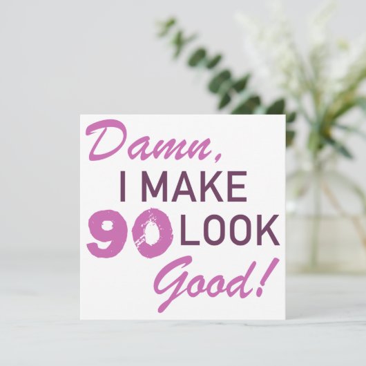 90. Geburtstag Spaß Karte (Stehend Vorderseite)