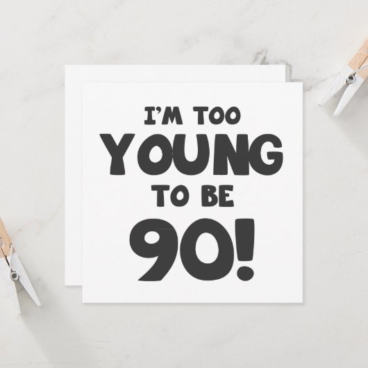 90. Geburtstag Spaß Karte (Vorderseite/Rückseite Beispiel)