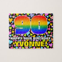 90. Geburtstag — Spaß, Liebende Herzformen + "90"