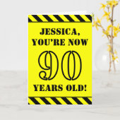 90. Geburtstag: Spaß Stiltext, Individuelle Name Karte (Gelbe Blume)