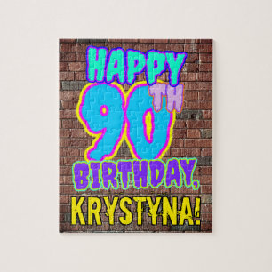 90. Geburtstag ~ Spaß, Urban Graffiti Inspiriert L Puzzle