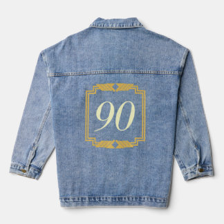 90. Geburtstag Sprichwort 90 Jahre Party Jeansjacke