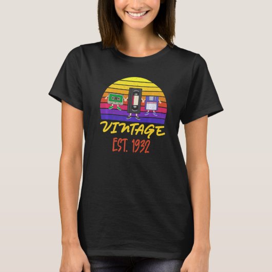 90. Geburtstag T-Shirts Funny Est 1932 Vin (Vorderseite)