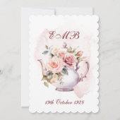 90. Geburtstag Tea Party Blumenkohl Rose Geburtsta Einladung (Rückseite)