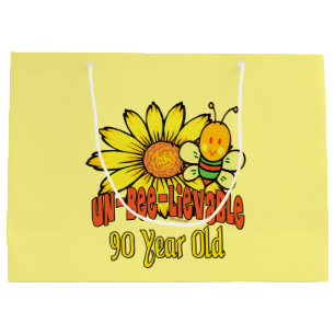 90. Geburtstag - unglaublich bei 90 Jahren alt Große Geschenktüte