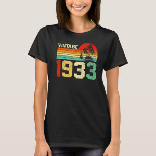 90. Geburtstag Vintag 1933 Retro Männer Frauen 90  T-Shirt