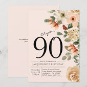 90. Geburtstag Vintag Einladung (Vorne/Hinten)