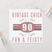 90. Geburtstag Vintag Karte (Vorderseite/Rückseite Beispiel)