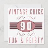 90. Geburtstag Vintag Karte (Vorderseite)