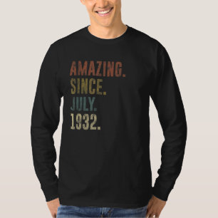 90. Geburtstag Vintag Phantastisch seit Juli 1932 T-Shirt