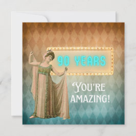 90. Geburtstag Vintag Sängerin Flat Birthday Card
