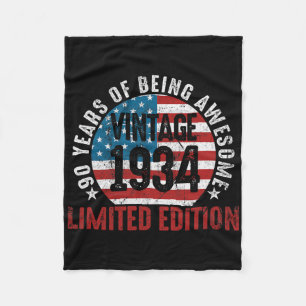 90. Geburtstag Vintage 1935 Limitierte Edition Ame Fleecedecke