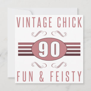 90. Geburtstag Vintage Chick Karte