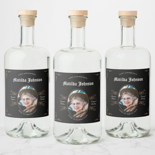 90. Geburtstag - Vintager Klassiker Alkoholflaschenetikett (Flaschen)