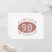 90. Geburtstag Vintager Spaß Karte (Vorderseite/Rückseite Beispiel)
