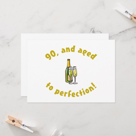 90. Geburtstag vollendet Karte (Vorderseite/Rückseite Beispiel)