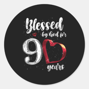 90. Geburtstag Von Gott Gesegnet Für 90 Jahre Gebu Runder Aufkleber