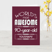 90. Geburtstag Welten Beste Fabelous Dunkelrot Karte (Gelbe Blume)