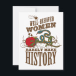 90. Geburtstag - Wilde Frauen machen Geschichte Einladung<br><div class="desc">Feiern Sie wilde Frauen! Mit dem Zitat "Gut betreute Frauen selten Geschichte machen" von Laura Thatcher Ulrich ist dies ein großartiges Gefühl für Ihre Lieblingswildfrau... Mütter, Mütter Tag, Geburtstagskinder, Großmütter, Feministinnen, Cowgirls, Feuerbälle, jeder, der sich ihre innere Mae West! Ich habe das entworfen, als wir den Westen in die Köpfe...</div>