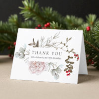 90. Geburtstag Winter Floral Vielen Dank