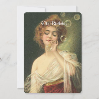 90. Geburtstag, wunderschöne Viktorianische Frau, Einladung