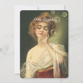90. Geburtstag, wunderschöne Viktorianische Frau,  Einladung