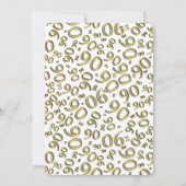 90. Geburtstag Zufallszahlenmuster Gold/Weiß Einladung (Rückseite)