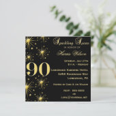 90. Geburtstags-Einladungen Einladung (Stehend Vorderseite)