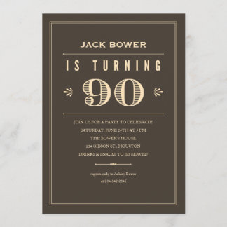 90. Geburtstags-Einladungen für Männer Einladung