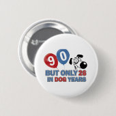 90-Geburtstags-Entwurf Button (Vorne & Hinten)