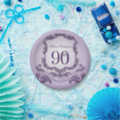 90. Geburtstags-Feier-Vintager Rahmen Pappteller (Party)