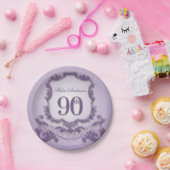 90. Geburtstags-Feier-Vintager Rahmen Pappteller (Party)